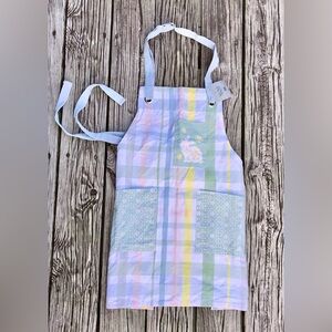DII Hoppy Easter Bunny Apron Happy Easter Plaid Rabbit Baking Cook Chef Apron